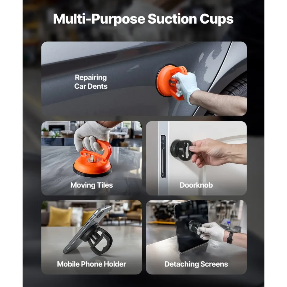 VEVOR Dent Puller Kit, 100 PCS Paintless Dent Removal Kit with Golden Lifter, Bridge Puller, Slide Hammer T-Bar, Glue Gun, Auto Body Hail Damage Remover Tools for Car Refrigerator Door Ding Repair