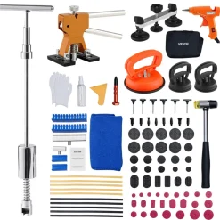 VEVOR Dent Puller Kit, 100 PCS Paintless Dent Removal Kit with Golden Lifter, Bridge Puller, Slide Hammer T-Bar, Glue Gun, Auto Body Hail Damage Remover Tools for Car Refrigerator Door Ding Repair