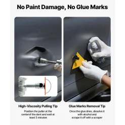 VEVOR Dent Puller Kit, 100 PCS Paintless Dent Removal Kit with Golden Lifter, Bridge Puller, Slide Hammer T-Bar, Glue Gun, Auto Body Hail Damage Remover Tools for Car Refrigerator Door Ding Repair