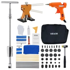 VEVOR Dent Puller Kit, 61 PCS Paintless Dent Removal Kit with Golden Lifter, Slide Hammer T-Bar, Glue Gun, Auto Body Hail Damage Repair Remover Tools for Car Refrigerator Large Small Door Ding Repair