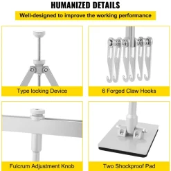 VEVOR Dent Pull Lever Bar Kit Fit for Both Aluminum and Steel Dent Pulling (750MM)