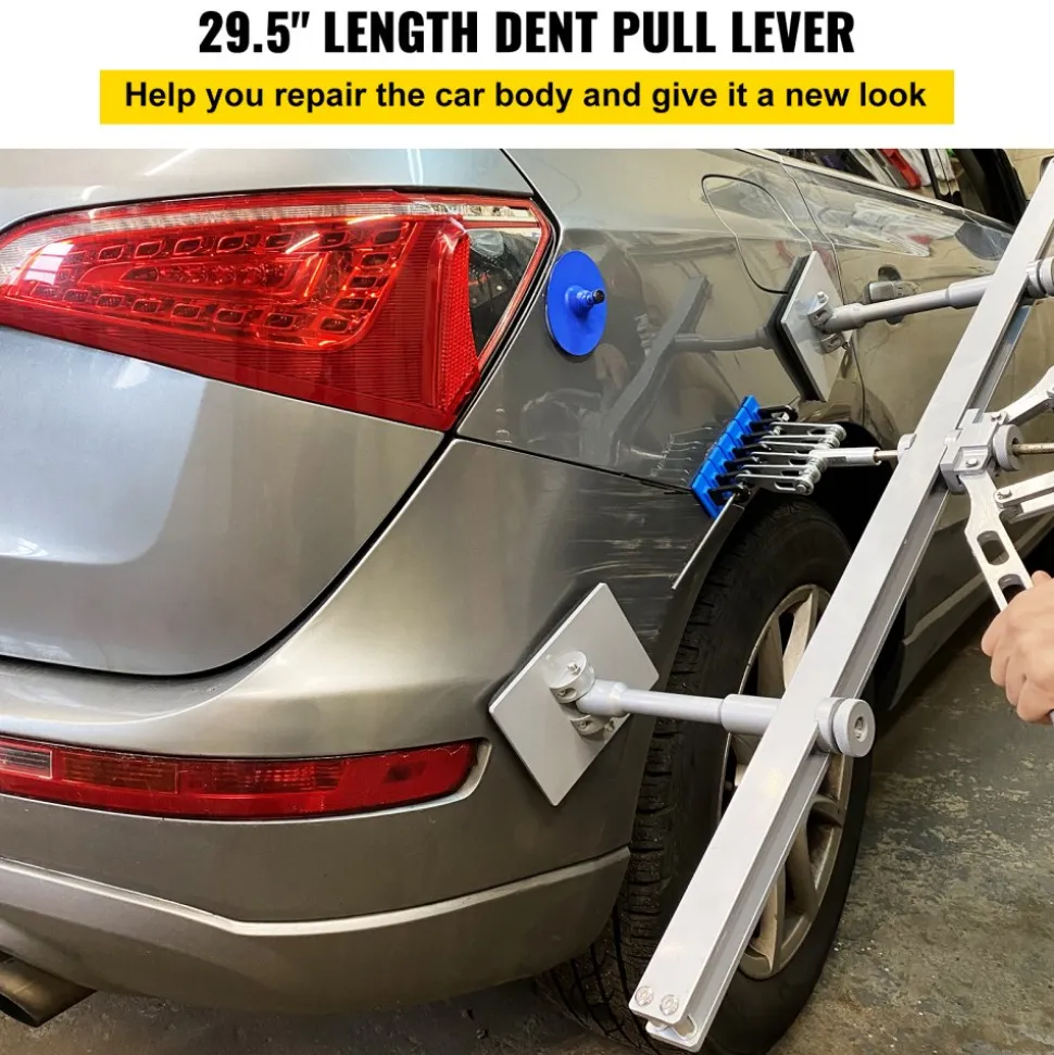 VEVOR Dent Pull Lever Bar Kit Fit for Both Aluminum and Steel Dent Pulling (750MM)