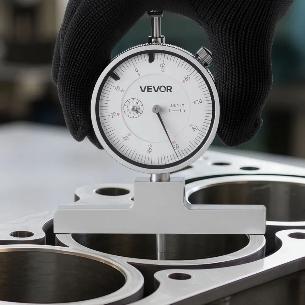 VEVOR Depth Gauge, Depth Micrometer 0-22 inch Measuring Range, 0.001" Resolution, with 4 Anvils & 6 Standard Rods, Precision Easy to Read Mechanical Tool for Measuring Groove, Step, Hole