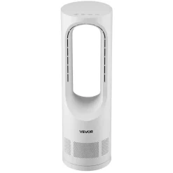 VEVOR Desk Fan Bladeless, 17 inch Office Table Fan Small Quite, 5 Speeds Adjustment, 0-9H Timer, 60-Degree Oscillation, Touch Control, Easy to Clean, Portable for Office, Living Room, Bedroom
