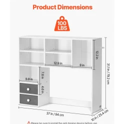 VEVOR Desktop Bookshelf, 3-Tier Desktop Storage Organizer, 37