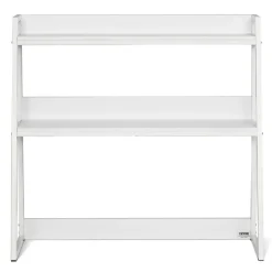 VEVOR Desktop Bookshelf 3-Tier Countertop Storage Hutch with Grid White, for Computer Desk, Metal Frame and Wooden Shelf, with Non-Slip Feet Pads, Desk Hutch Storage Organizer for Dorm, Home, Office