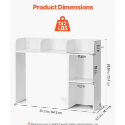 VEVOR Desktop Bookshelf, 2-Tier Desktop Storage Organizer, 37.2