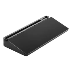 VEVOR Desktop Glass Dry Erase Board 15.8 x 7.1 x 1.9 in Desk Whiteboard, Compartment Storage, Non-Slip Bottom, Ergonomic Angled Design, Desktop Organizer for Office, Home, School Supplies, Black