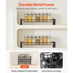 VEVOR Detachable Spice Rack Organizer for Cabinet, 4 Tie Stackable Seasoning Organizer, Spice Jars Kitchen Storage for Countertop Kitchen Pantry Cupboard, 15.8x10.7 in