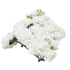 VEVOR 3D Flower Wall Panel, 24 PCS 15 x 15 inch, Artificial Floral Wall Background Mesh Backing Mat,Seamless Design&Easy Installation for Wedding Valentines Day Home Baby Party Backdrop Decor,White