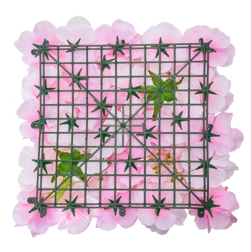 VEVOR 3D Flower Wall Panel, 12 PCS 15 x 15 inch, Artificial Floral Wall Background Mesh Backing Mat,Seamless Design&Easy Installation for Wedding Valentines Day Home Baby Party Backdrop Decor,Pink