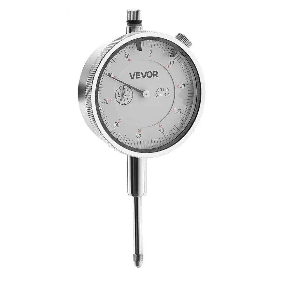 VEVOR Dial Test Indicator, 0.001 inch Accuracy, 0-1 inch Measuring Range, Easy to Read Large Dial, Professional for Internal Diameter Measurement, Runout Detection, Flatness Inspection