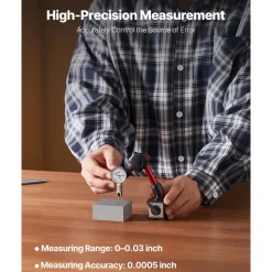 VEVOR Dial Test Indicator with Universal Magnetic Base and Storage Case, 0.0005 inch Accuracy, 0-0.03 inch Range, Micro Ball Handle for Narrow Area Measurement, Industrial Machining & Inspection