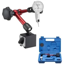 VEVOR Dial Test Indicator with Universal Magnetic Base and Storage Case, 0.0005 inch Accuracy, 0-0.03 inch Range, Micro Ball Handle for Narrow Area Measurement, Industrial Machining & Inspection