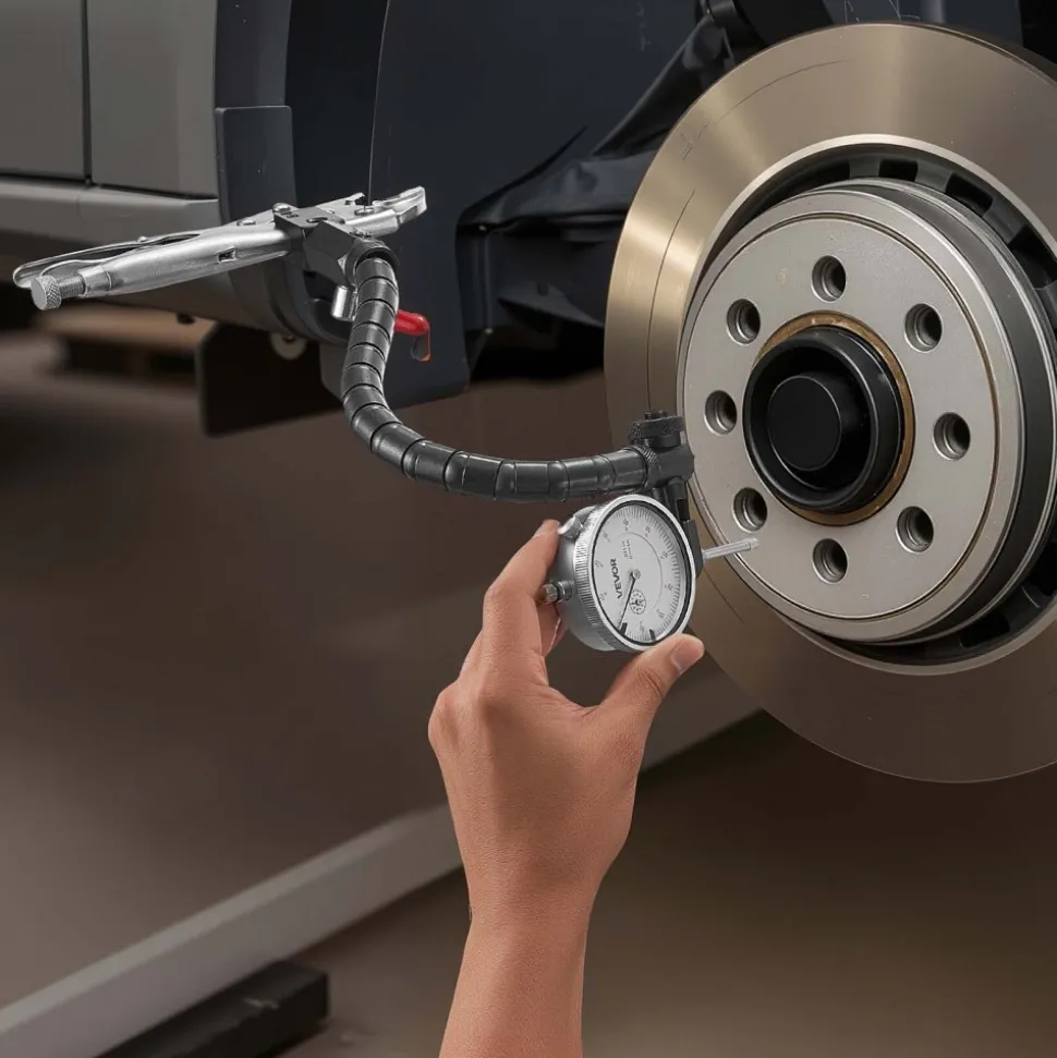 VEVOR Dial Test Indicator with 360-Degree Flexible Arm and 360-Degree Locking Pliers, 0.001 inch Accuracy, 0-1 inch Range, Professional for Machine Set-Up, Narrow Area Measurement, Storage Case