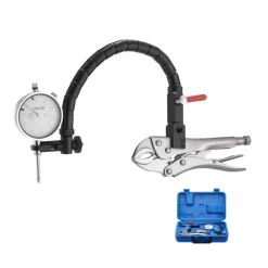 VEVOR Dial Test Indicator with 360-Degree Flexible Arm and 360-Degree Locking Pliers, 0.001 inch Accuracy, 0-1 inch Range, Professional for Machine Set-Up, Narrow Area Measurement, Storage Case