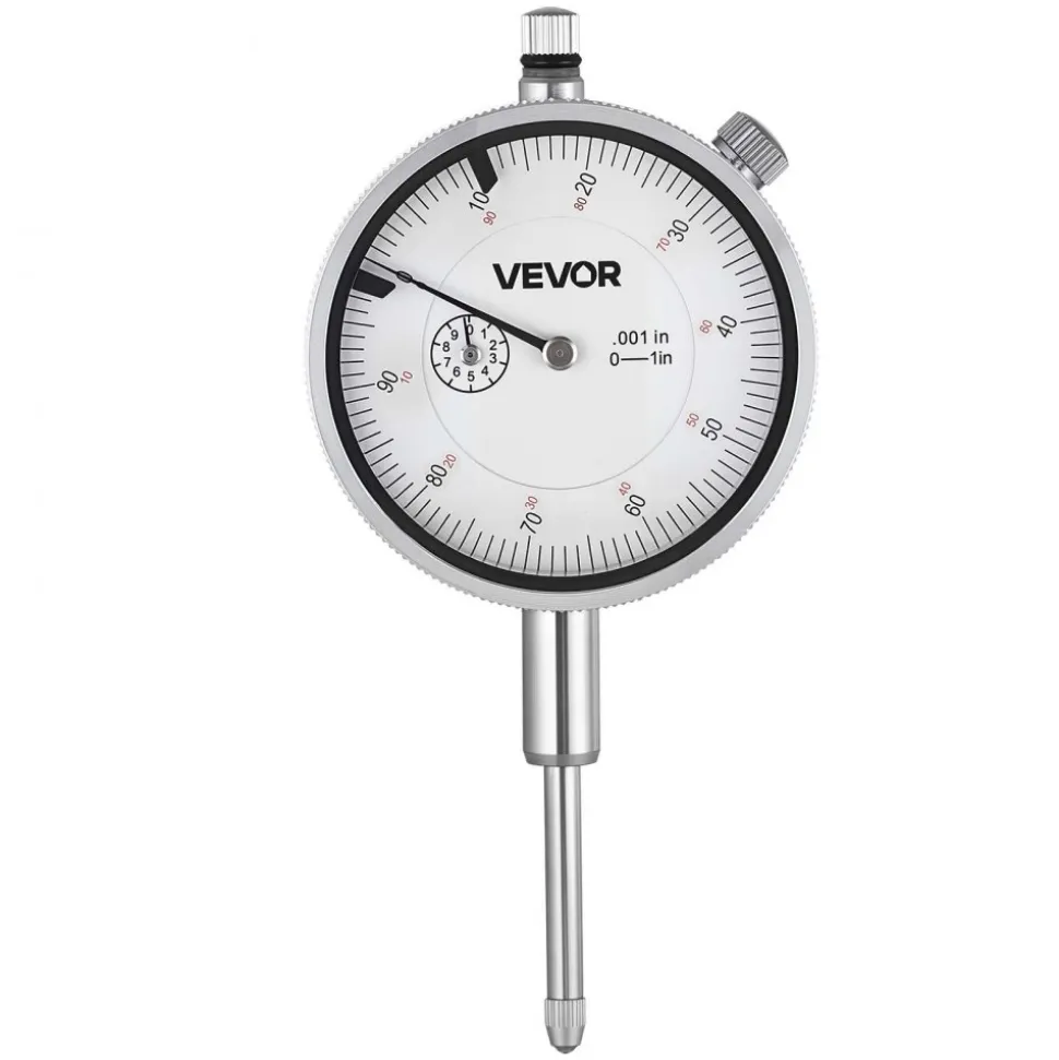 VEVOR Dial Test Indicator with 360-Degree Flexible Arm and 360-Degree Locking Pliers, 0.001 inch Accuracy, 0-1 inch Range, Professional for Machine Set-Up, Narrow Area Measurement, Storage Case