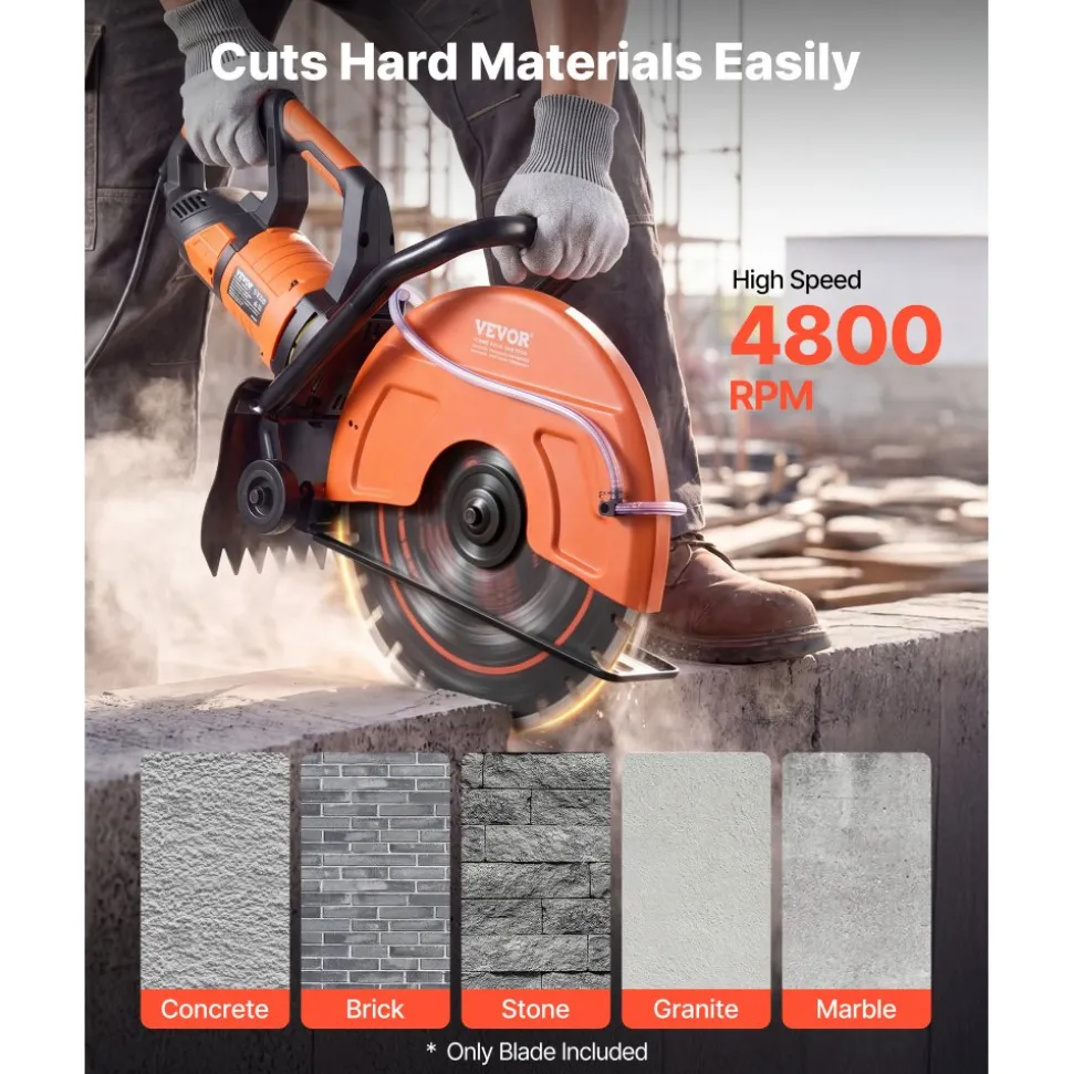 VEVOR Diamond Blades 14 inch, 3-Pack Concrete Saw Blade Set, 1 in Arbor, High-Hardness Diamond Segments, 65Mn Steel Core, Dry Wet Cutting, Clean Edges for Concrete, Masonry, Brick, Stone, Granite