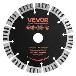VEVOR Diamond Blades 6.3 inch, 5-Pack Wall Chaser Saw Blade Cutting Blade, 0.87 in Arbor, High-Hardness Diamond Segments, 65Mn Steel Core, Dry Wet Cutting, Clean Edges for Concrete Brick Stone Cement