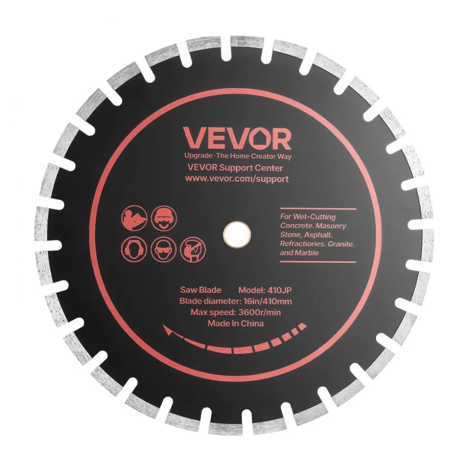 VEVOR Diamond Blades 16 inch, 3-Pack Concrete Saw Blade Set, 1 in Arbor, High-Hardness Diamond Segments, 65Mn Steel Core, Dry Wet Cutting, Clean Edges for Concrete, Masonry, Brick, Stone, Granite