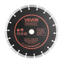 VEVOR Diamond Blades 9 inch, 3-Pack Concrete Saw Blade Set, 7/8 in Arbor, High-Hardness Diamond Segments, 65Mn Steel Core, Dry Wet Cutting, Clean Edges for Concrete, Masonry, Brick, Stone, Granite