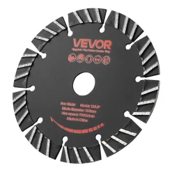 VEVOR Diamond Blades 5.24 inch, 5-Pack Wall Chaser Saw Blade Cutting Blade, 0.79 in Arbor, High-Hardness Diamond Segments, 65Mn Steel Core, Dry Wet Cutting, Clean Edges for Concrete Brick Stone Cement