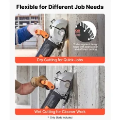 VEVOR Diamond Blades 5.24 inch, 5-Pack Wall Chaser Saw Blade Cutting Blade, 0.79 in Arbor, High-Hardness Diamond Segments, 65Mn Steel Core, Dry Wet Cutting, Clean Edges for Concrete Brick Stone Cement