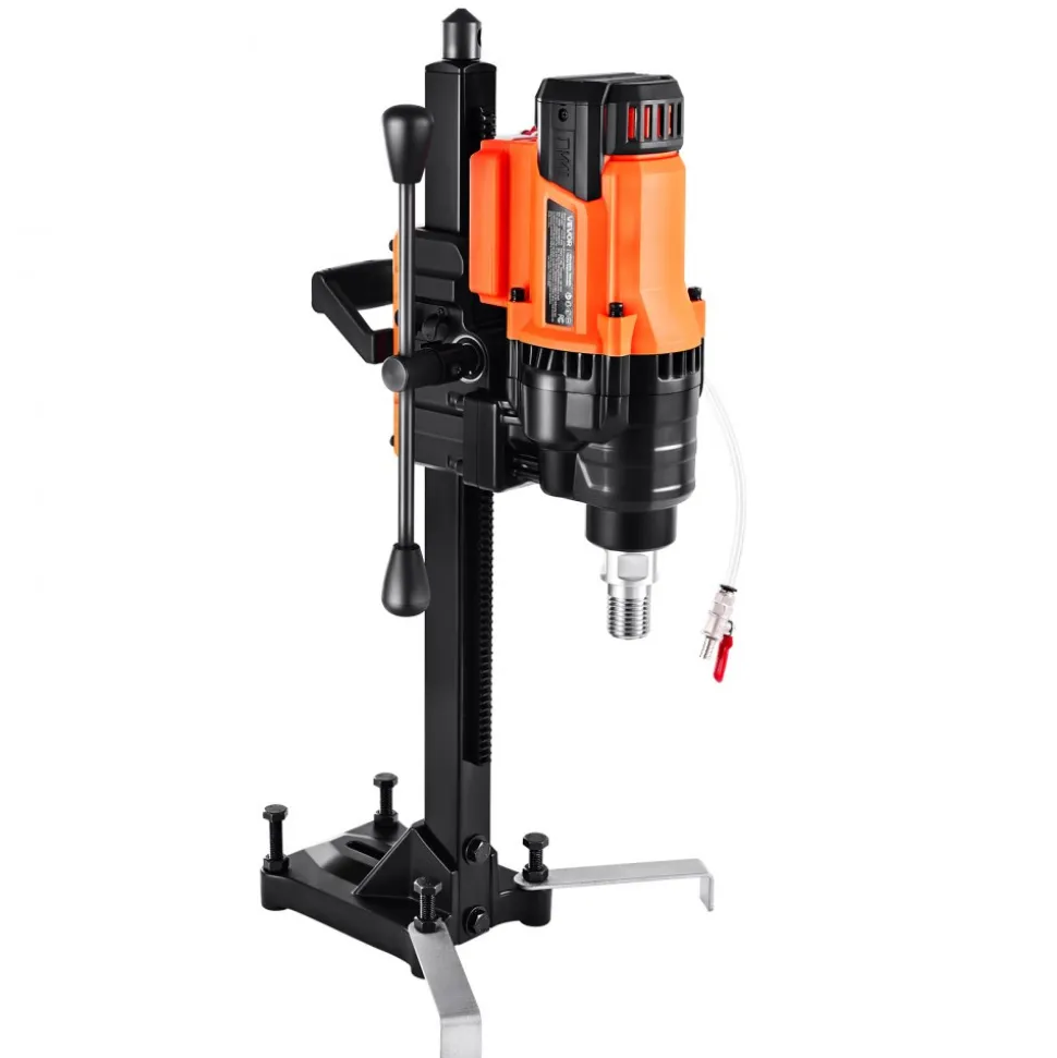 VEVOR Diamond Core Drilling Machine, 0.8-8 in Drilling Diameter, Stand-Mount Dry and Wet Concrete Core Drill Rig with 8 Drill Bits, 800 RPM Speed, UNC1 1/4-7 Thread, for Concrete Brick Stone, 3000W