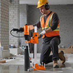 VEVOR Diamond Core Drilling Machine, 0.8–8 in Drilling Diameter, Rolling Dry and Wet Concrete Core Drill Rig with 8 Drill Bits & Wheeled Stand, 3000W 800 RPM Speed, UNC1 1/4–7 Thread