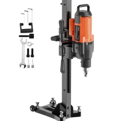 VEVOR Diamond Core Drilling Machine, 10in Wet Concrete Core Drill Rig with Stand Wheels, 750RPM Speed & 1-1/4