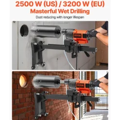 VEVOR Diamond Core Drilling Machine, 10in Wet Concrete Core Drill Rig with Stand Wheels, 750RPM Speed & 1-1/4