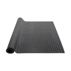 VEVOR Diamond-Plate Rubber Flooring Roll, 3 mm x 4 ft x 10 ft Garage Floor Mat, SBR Rubber Garage Flooring Roll, Easy to Clean, Diamond Plate Rubber Mat for Under Cars, Garage Industry Gym, Black