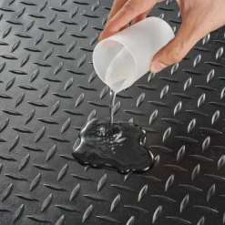 VEVOR Diamond-Plate Rubber Flooring Roll, 3 mm x 4 ft x 10 ft Garage Floor Mat, SBR Rubber Garage Flooring Roll, Easy to Clean, Diamond Plate Rubber Mat for Under Cars, Garage Industry Gym, Black