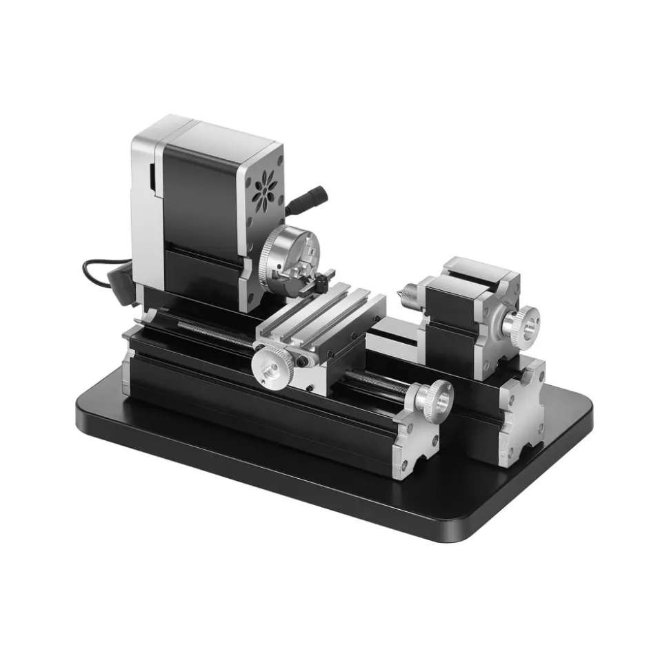 VEVOR Didactical Mini Metal Lathe Machine, 2.76 x 5.12 in, 36W Power Metal Lathe, 20,000 RPM Speed, with 3-jaw Chuck, Aluminum Alloy Handwheel, for Processing Precision Parts Soft Metals Wood Plastics