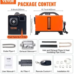 VEVOR Diesel Air Heater All-in-one 12V 5KW LCD Remote Control for Car RV