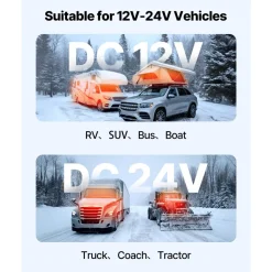 VEVOR Diesel Air Heater, 8 kW DC12-24V, Fast Heating Diesel Parking Heater with Remote Control and Color Digital Display, Low Noise, Voice Announcement, for RV, Truck, Camper, Van, Boat and Trailer