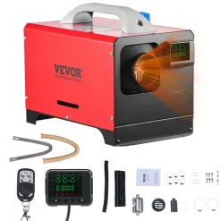 VEVOR Diesel Air Heater, 8 kW DC12-24V, Fast Heating Diesel Parking Heater with Remote Control and Black LCD Switch, Low Noise, Pre-Heating Function, for RV, Truck, Camper, Van, Boat and Trailer