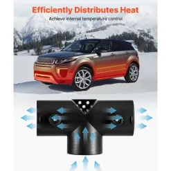 VEVOR Diesel Heater Connector, 2.32 inch Diesel Heater Duct Connector Accessories, T-shape 3 Way Air Vent Connectors with 2 90° Rotatable Valves, Black Joint Connectors for 2KW Diesels Heaters