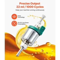 VEVOR Diesel Heater Fuel Pump, 12V DC Car Air Heater Diesel Fuel Dosing Pump, 22ML Aluminum Air Diesels Parking Heaters Pumps Fits for 2KW 5KW 8KW Diesels Heaters, Quiet Design, Pulse Technology