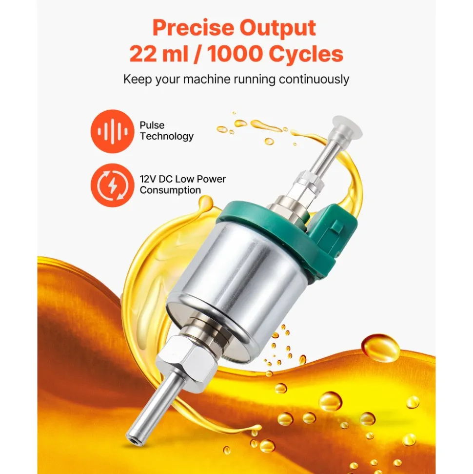 VEVOR Diesel Heater Fuel Pump, 12V DC Car Air Heater Diesel Fuel Dosing Pump, 22ML Aluminum Air Diesels Parking Heaters Pumps Fits for 2KW 5KW 8KW Diesels Heaters, Quiet Design, Pulse Technology