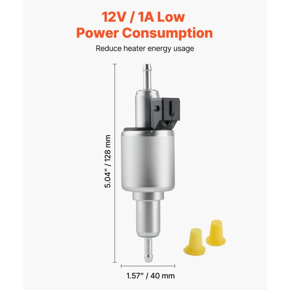 VEVOR Diesel Heater Fuel Pump, 12/24V DC Car Air Heater Diesel Fuel Dosing Pump, 22 to 32ML Air Diesels Parking Heaters Pumps Fits for 2KW 5KW 8KW Diesels Heaters, Quiet Design, Pulse Technology