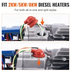 VEVOR Diesel Heater Glow Plug Kit, Ceramic Glow Plug Repair Kit, Air Diesel Parking Heater Part with Removal Fitting Tool, Diesel Heater Rebuild Kit for 2KW/5KW/8KW Diesel Heater Replacement