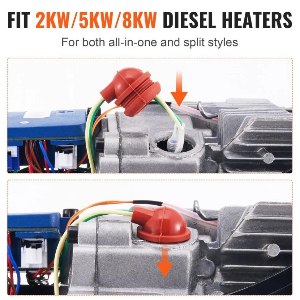 VEVOR Diesel Heater Glow Plug Kit, Ceramic Glow Plug Repair Kit, Air Diesel Parking Heater Part with Removal Fitting Tool, Diesel Heater Rebuild Kit for 2KW/5KW/8KW Diesel Heater Replacement