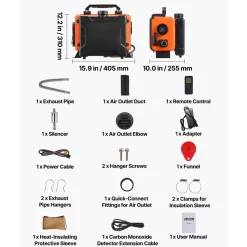 VEVOR Diesel Heater, 8KW, DC 12V/24V, All in One Portable Diesel Air Heater with Remote Control and LCD Screen, Fast Heating Low Noise, 1.2 Gal Fuel Tank for Trucks, Vans, RVs, Campers, and Garages