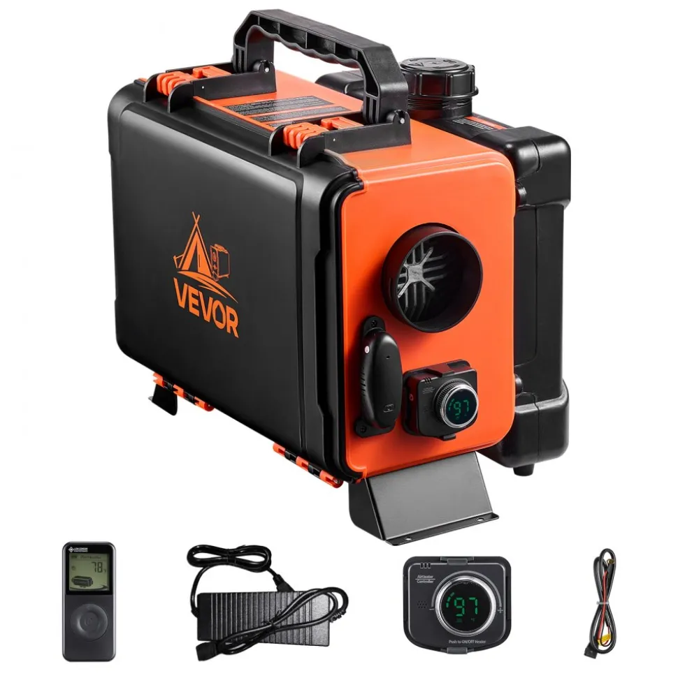 VEVOR Diesel Heater, 8KW, DC 12V/24V, All in One Portable Diesel Air Heater with Remote Control and LCD Screen, Fast Heating Low Noise, 1.2 Gal Fuel Tank for Trucks, Vans, RVs, Campers, and Garages