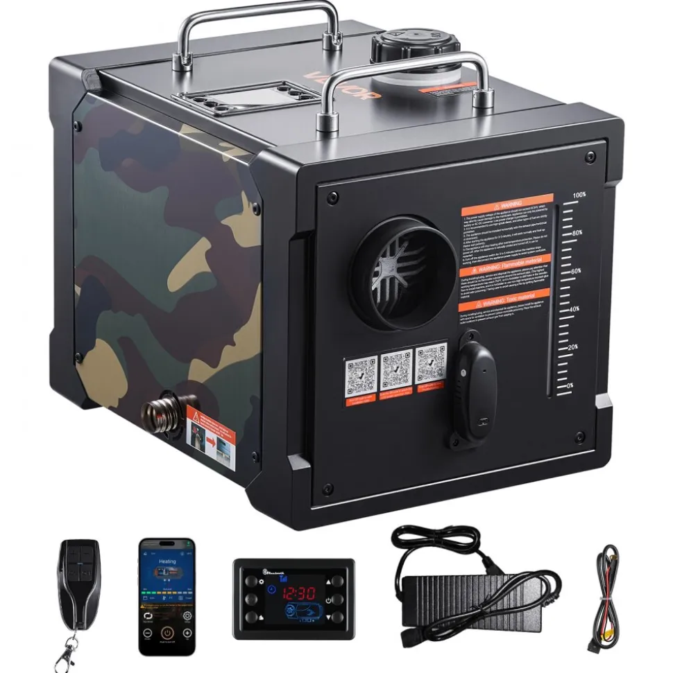 VEVOR Diesel Heater, 8KW, DC 12V/24V, All in One Portable Diesel Air Heater with Bluetooth APP Control, Remote Control and LCD Screen, 1.9 Gal Fuel Tank for Trucks, Vans, RVs, Campers, and Garages