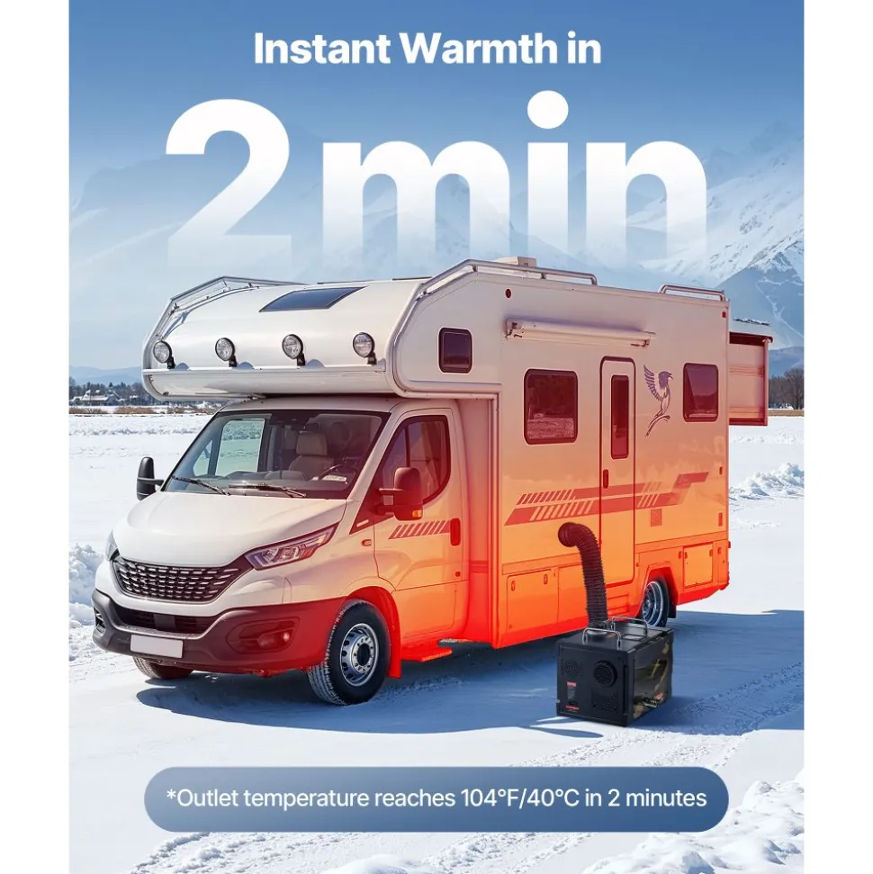VEVOR Diesel Heater, 8KW, DC 12V/24V, All in One Portable Diesel Air Heater with Bluetooth APP Control, Remote Control and LCD Screen, 1.9 Gal Fuel Tank for Trucks, Vans, RVs, Campers, and Garages