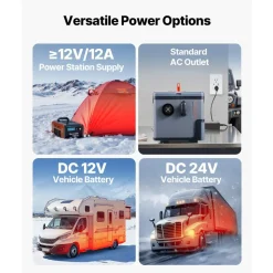 VEVOR Diesel Heater, 8KW, DC 12V/24V, All in One Portable Diesel Air Heater with Bluetooth APP Control, Remote Control and LCD Screen, 1.3 Gal Fuel Tank for Trucks, Vans, RVs, Campers, and Garages