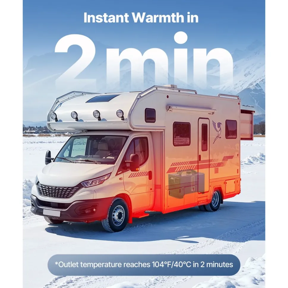 VEVOR Diesel Heater, 8KW, DC 12V/24V, All in One Portable Diesel Air Heater with Remote Control and LCD Display, Fast Heating Low Noise, 1.3 Gal Fuel Tank for Vehicles, RVs, Vans, Tractors and Trucks