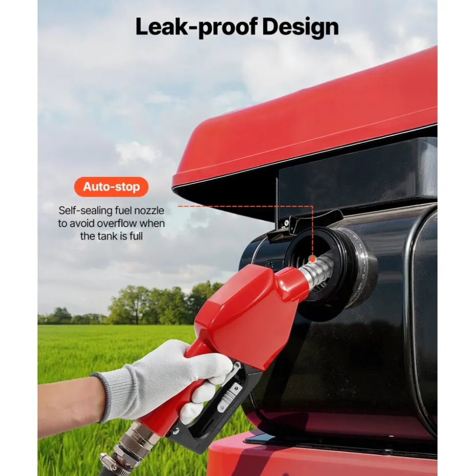 VEVOR Diesel Transfer Tank, 32 Gallon, Portable Kerosene Tank with 12V DC 10GPM Electric Transfer Pump, 13 ft Delivery Hose & Self-sealing Nozzle, Compatible with Diesel & Kerosene